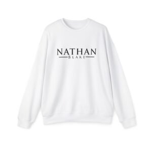 Custom White Nathan Blake Sweatshirt, Unisex Drop Shoulder Sweatshirt