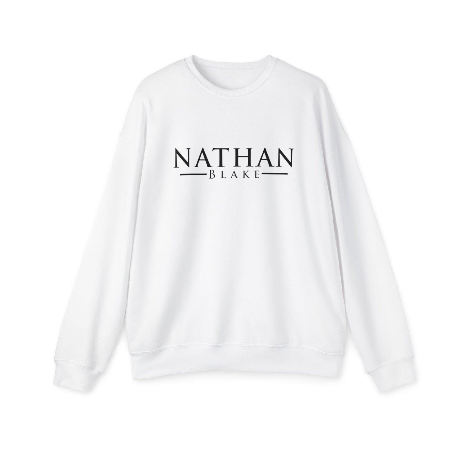 Custom White Nathan Blake Sweatshirt, Unisex Drop Shoulder Sweatshirt
