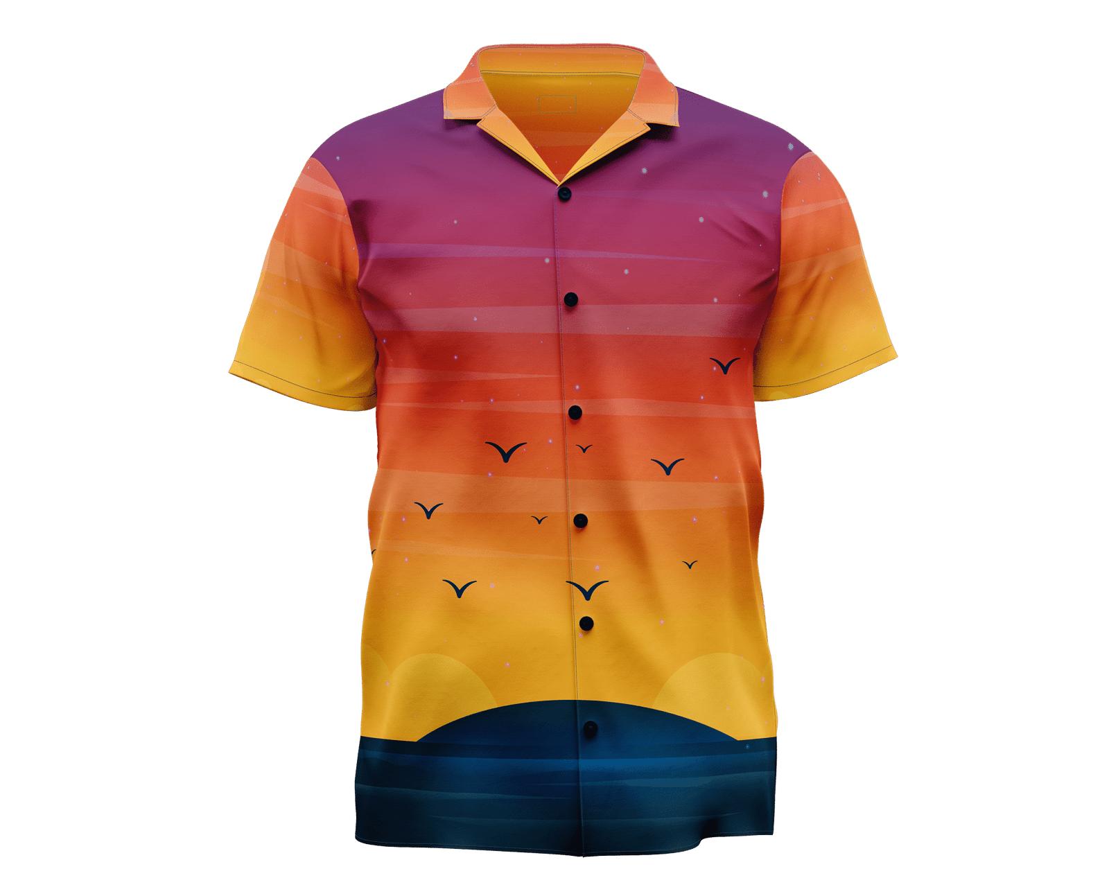 Sunset Horizon Shirt, Tropical Beach Vibes Aesthetic Summer Wear