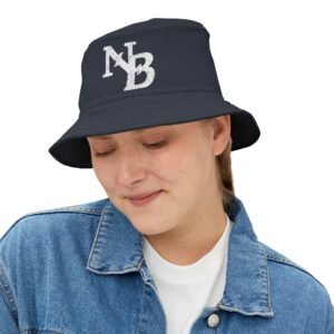 Embroidered NB Logo Bucket Hat — Classic Navy Streetwear Cap