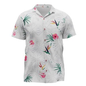 Tropical Hawaiian Camp Shirt for Men, Summer Vacation Shirt, Luau Party Attire, Casual Beach Wear, Gifts for Him, Floral Print Shirt