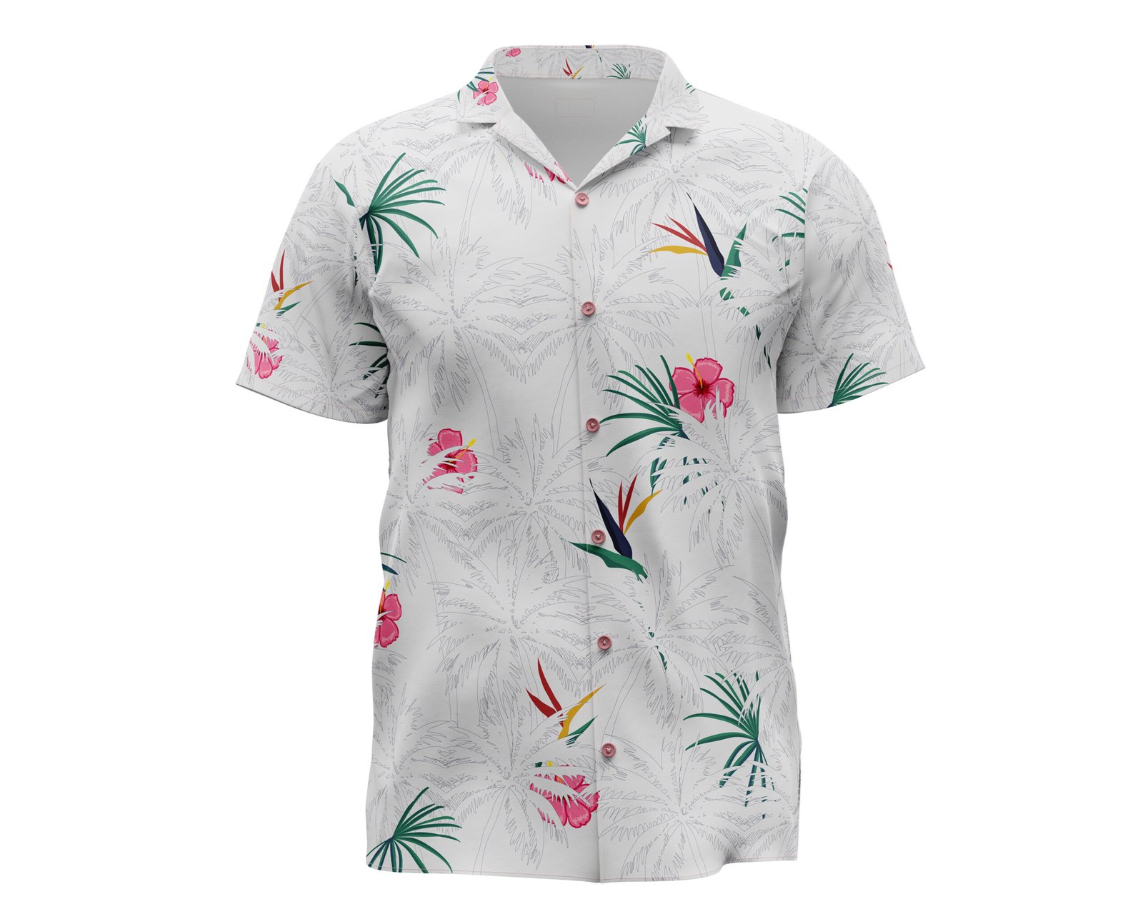 Tropical Hawaiian Camp Shirt for Men, Summer Vacation Shirt, Luau Party Attire, Casual Beach Wear, Gifts for Him, Floral Print Shirt