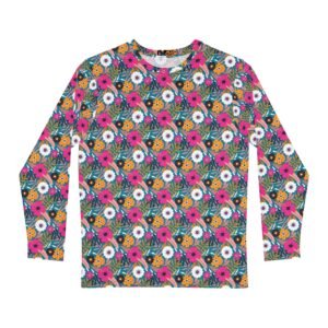 Tropical Bloom Men's Long Sleeve Shirt - Perfect for Spring and Summer, Trendy Fashion, Eco-Friendly Style