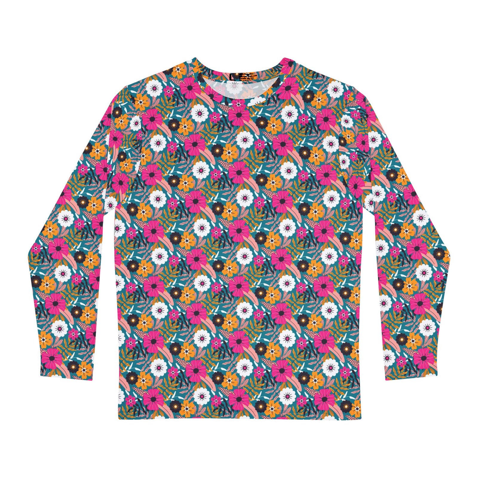 Tropical Bloom Men's Long Sleeve Shirt - Perfect for Spring and Summer, Trendy Fashion, Eco-Friendly Style