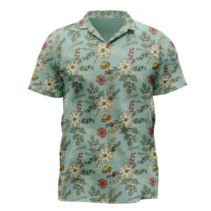 Light Blue Vintage Camp Collar Shirt, Soft Aesthetic Summer Button-Up for Men