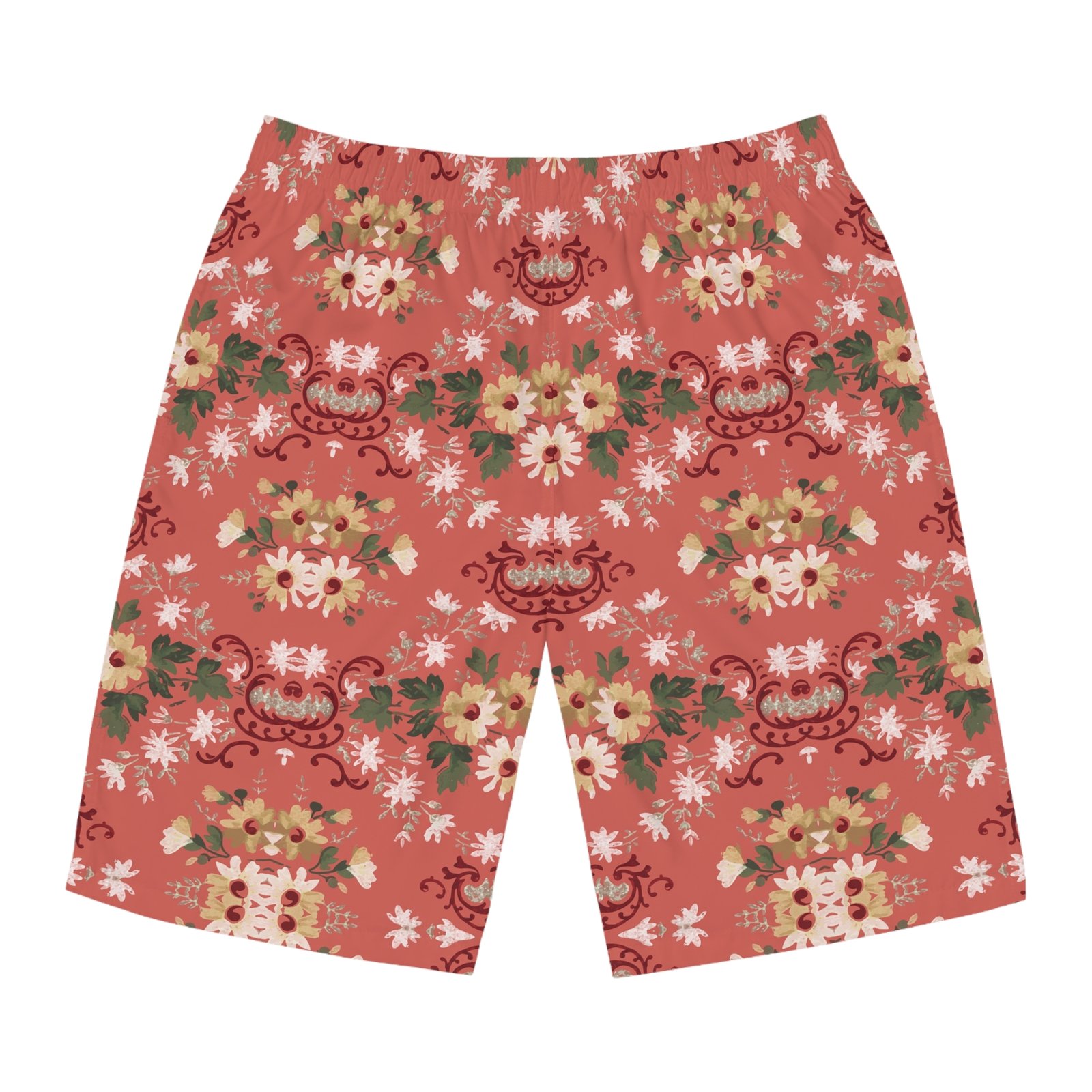 Floral Men's Board Shorts - Summer Beachwear for Relaxation and Style