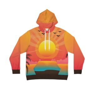 Beach Sunset Hoodie, Tropical Florida Style with Bright Orange and Yellow Summer Vibes