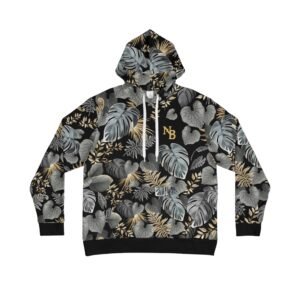 NB Monochrome Botanical Hoodie, Luxury Streetwear